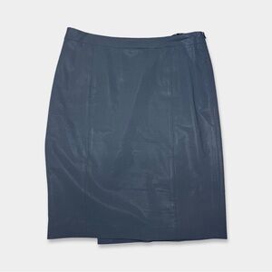 LAFAYETTE 148 NEW YORK Knee Length Skirt Size 10 Black Color Virgin Wool GUC